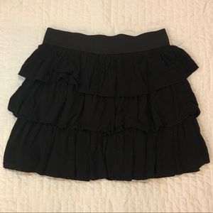 Black ruffled skirt